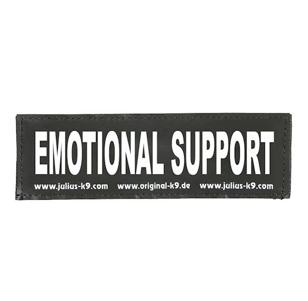 "EMOTIONAL SUPPORT" Large / Small Harness Labels - Set of 2 Labels / patches - JULIUSK9® CANADA