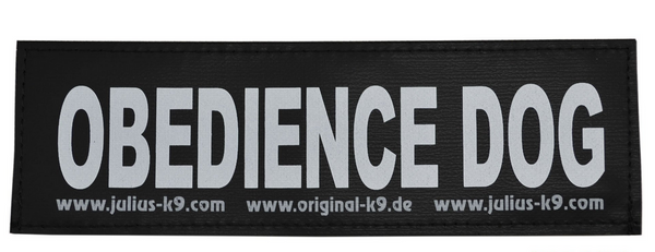 "OBEDIENCE DOG" Large / Small Harness Labels - Set of 2 Labels / patches - JULIUSK9® CANADA