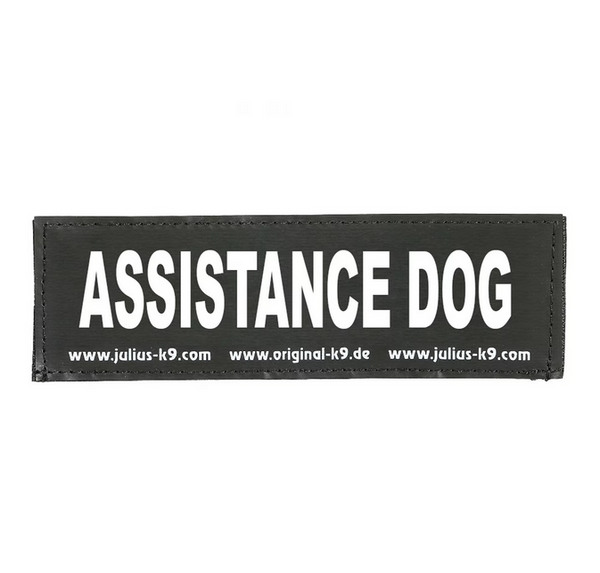 "Assistance Dog" Large / Small Harness Labels - Set of 2 Labels / patches - JULIUSK9® CANADA