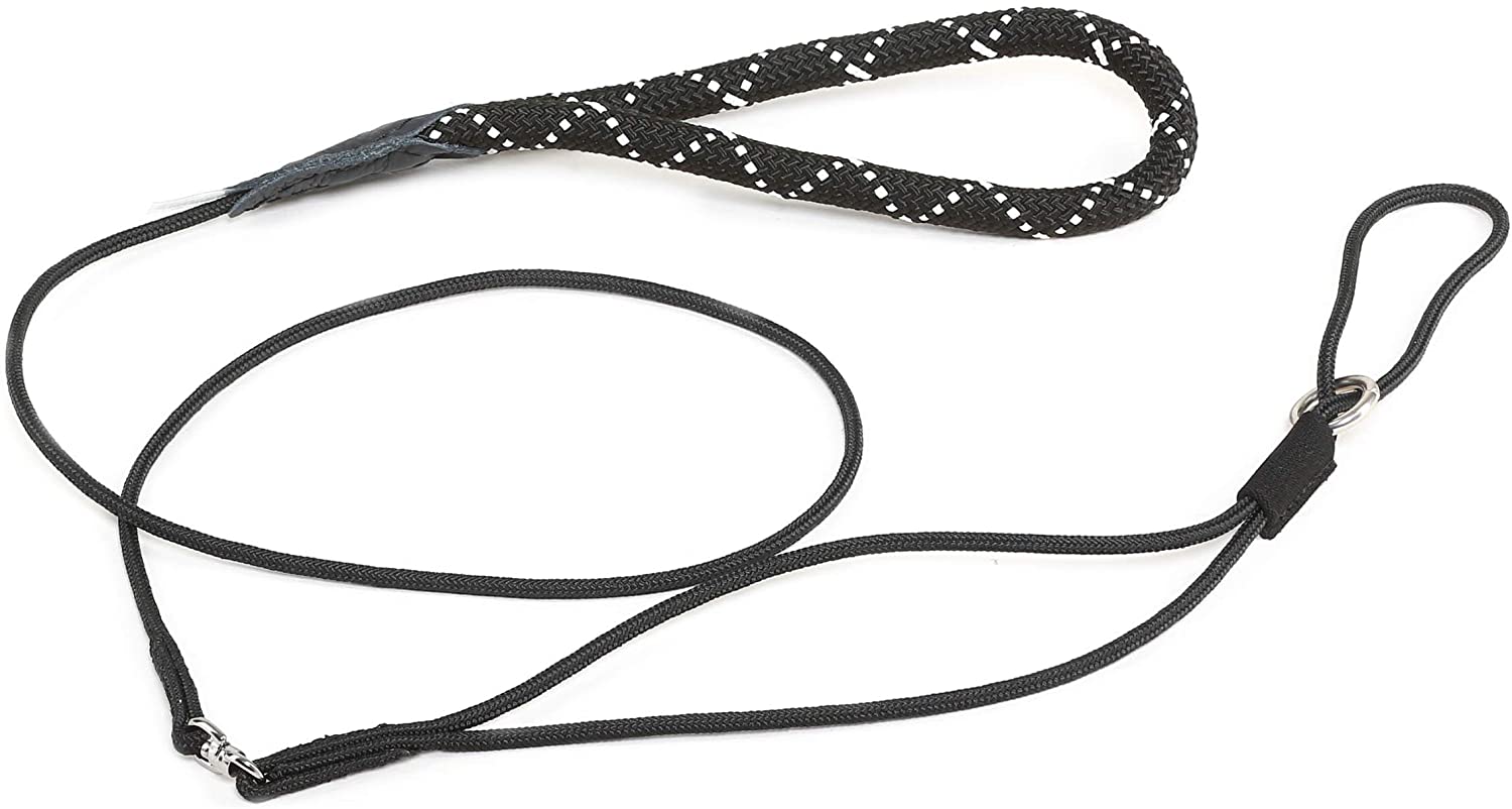 Show leash - black with rope handle 1,2 m / 4ft - JULIUSK9® CANADA