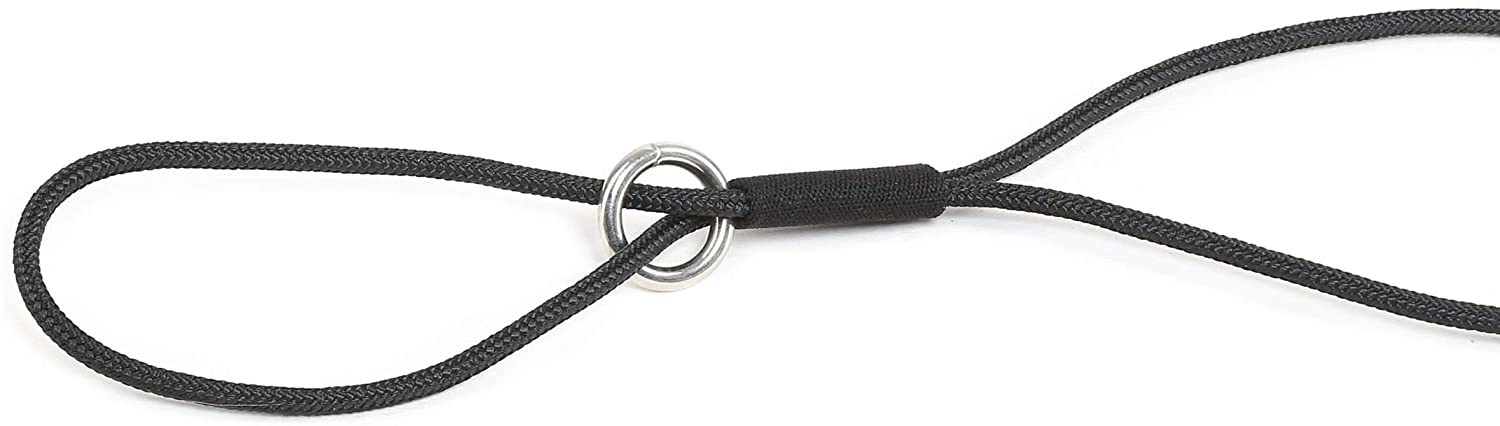 Show leash - black with rope handle 1,2 m / 4ft - JULIUSK9® CANADA