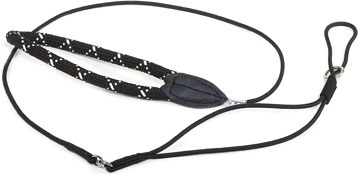 Show leash - black with rope handle 1,2 m / 4ft - JULIUSK9® CANADA