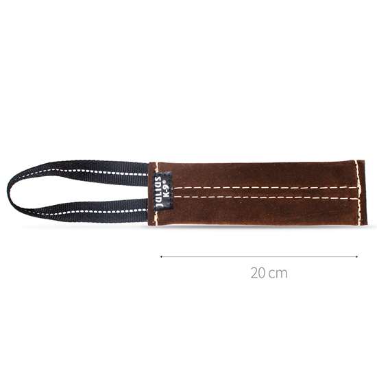 Small Leather Tug / Flat & Thin  7.9" In /  20 cm Long with 1 Handles - JULIUSK9® CANADA