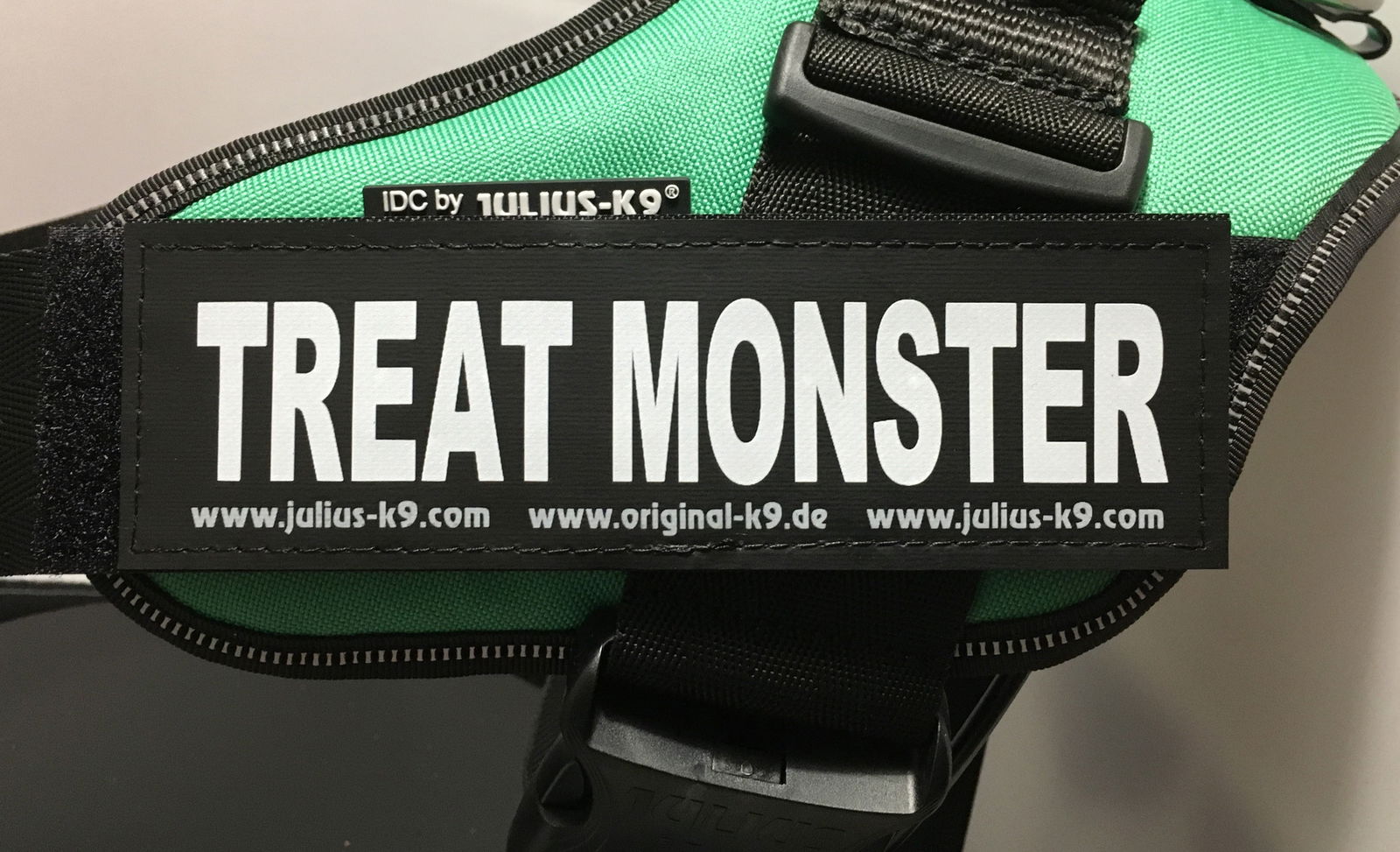 "Treat Monster" Large / Small Harness Labels - Set of 2 Labels / patches - JULIUSK9® CANADA
