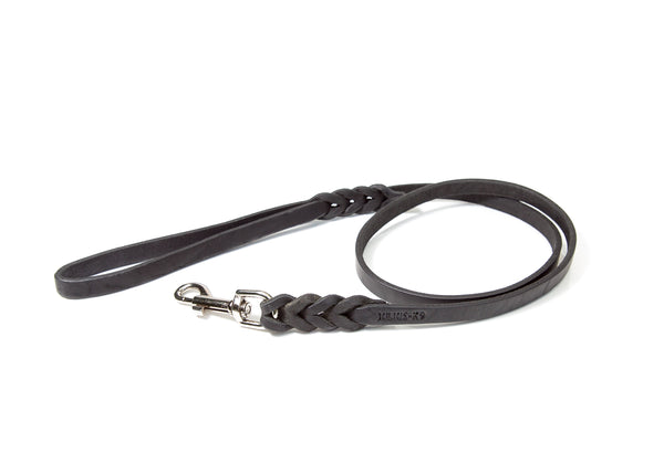 Leather Leashes Braided with Brass Carabiner