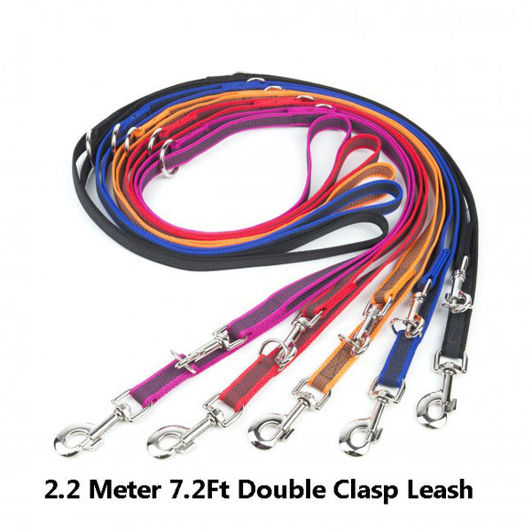 7.2 Foot / 2.2 Meter Double Clasp - Adjustable Length - Super Grip Leash