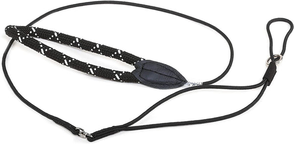 Show leash - black with rope handle 1,2 m / 4ft