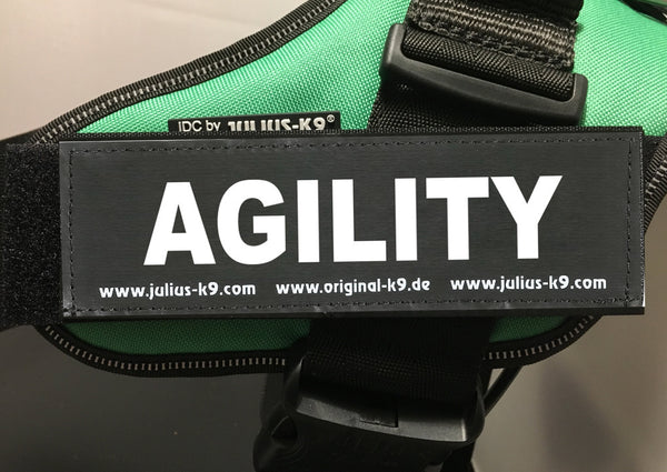 "AGILITY" Large / Small Harness Labels - Set of 2 Labels / patches