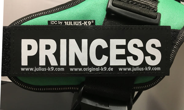 "Princess" Large / Small Harness Labels - Set of 2 Labels / patches